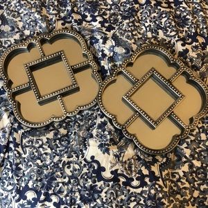 Two mirror set, gray/ pewter wall art